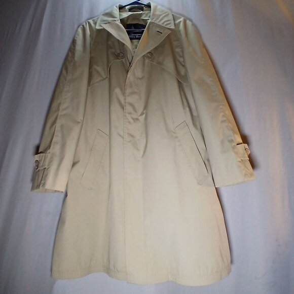 Misty Harbor Womens Trench Coat Medium Beige Button-Down Water-Resistant Classic - Picture 8 of 16